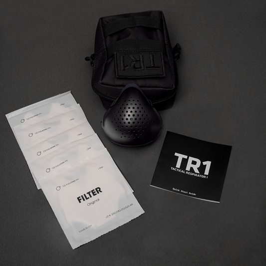 TR1 Respirator w/ Tactical Pouch & 5 O2 Filters